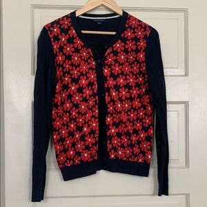 Tommy Hilfiger Red and Blue Cardigan Sweater